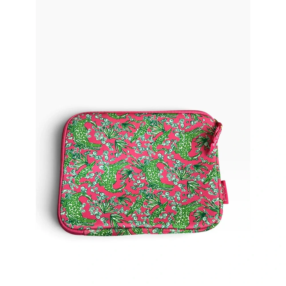 Lilly Pulitzer Lator Gator Tablet iPad Sleeve Case Neoprene Pink Green Alligator